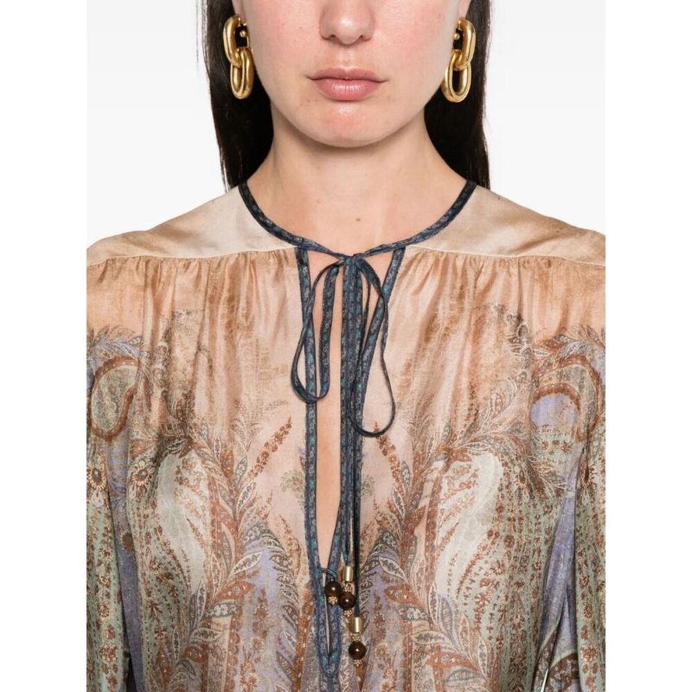 Zimmermann Women Wanderlust Tie-Neck Tunic Dress - Picture 3 of 5